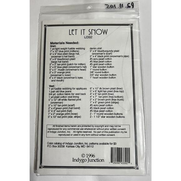 NEW Indygo Junction-Demin Vest and Appliques Pattern & Instructions  S-X-Large - Picture 2 of 2